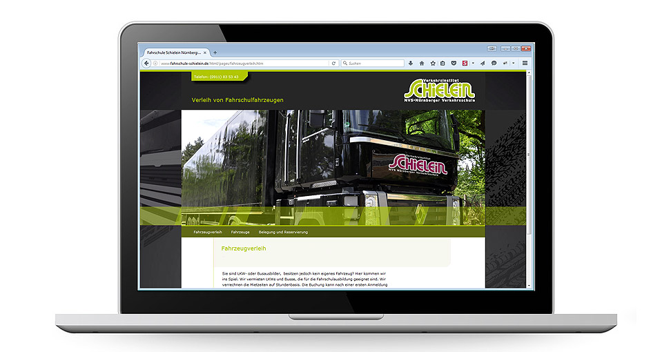 Website für Verkehrsinstitut Schielein